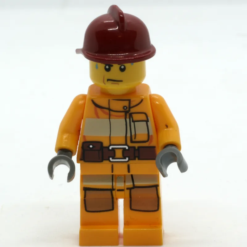 Fireman, Bright Light Orange Fire Suit, Dark… — minifigurine LEGO | Brick Broker