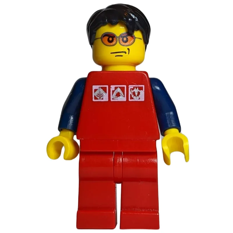 Man, Red Shirt with Dark Blue Arms, Red Legs,… — minifigurine LEGO | Brick Broker