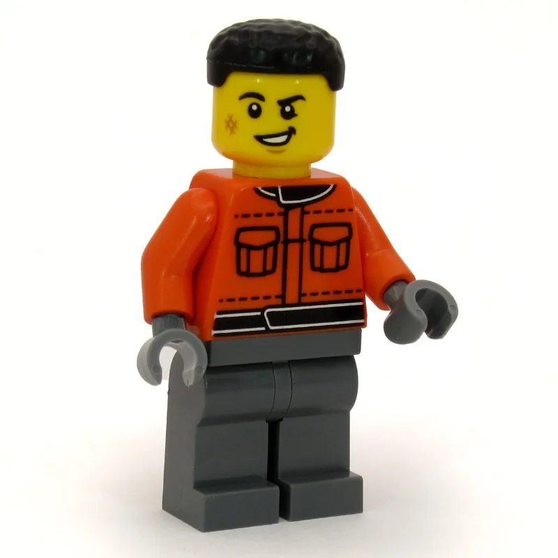Pit Crew, Reddish Orange Jacket, Dark Bluish… — minifigurine LEGO | Brick Broker