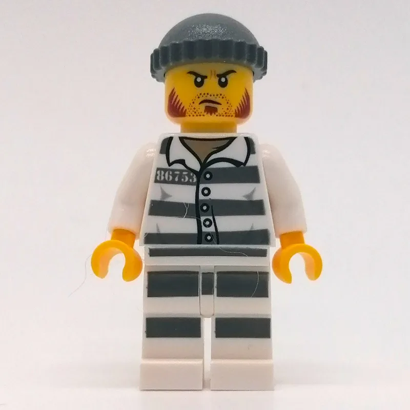 Criminal, Prison Shirt with #86753, Black Leg… — minifigurine LEGO | Brick Broker