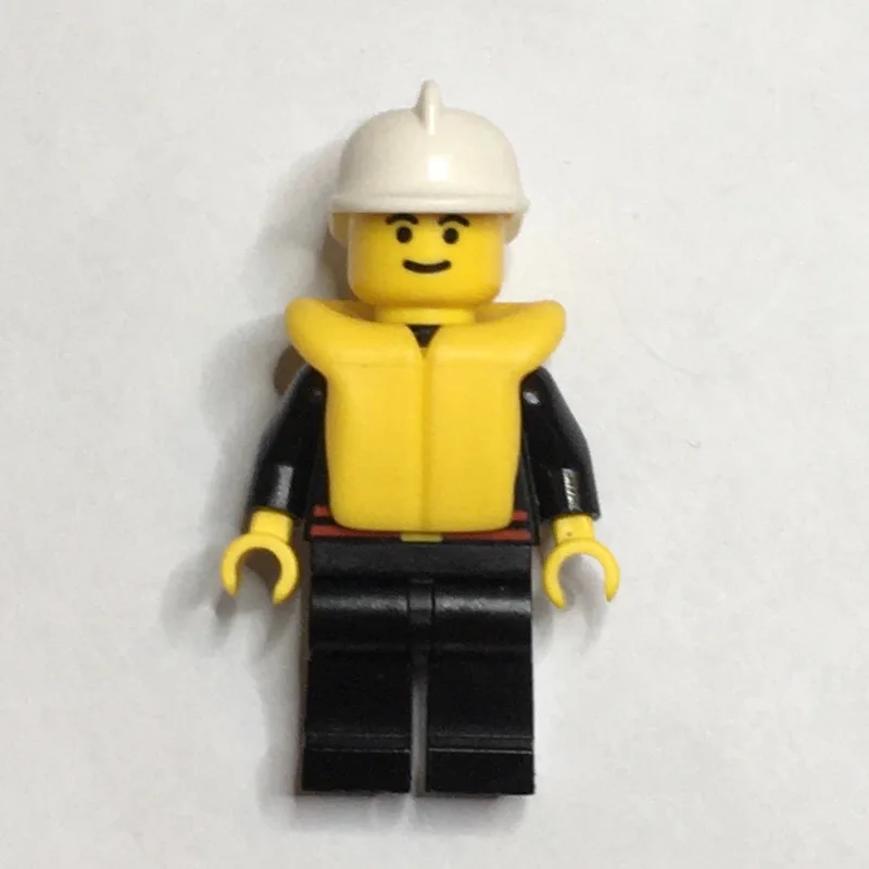 Fireman, Black Fire Jacket with Red Belt and… — minifigurine LEGO | Brick Broker