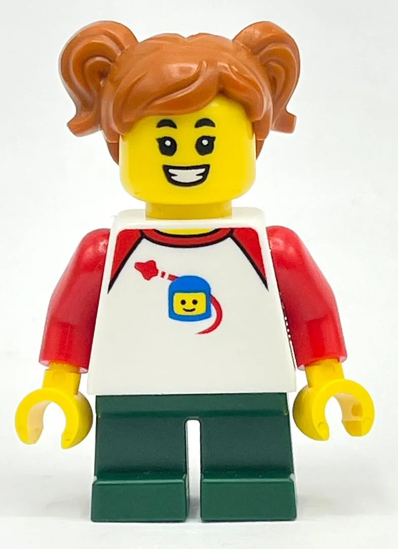 Kid - White Torso, Dark Green Legs, Dark Oran… — minifigurine LEGO | Brick Broker
