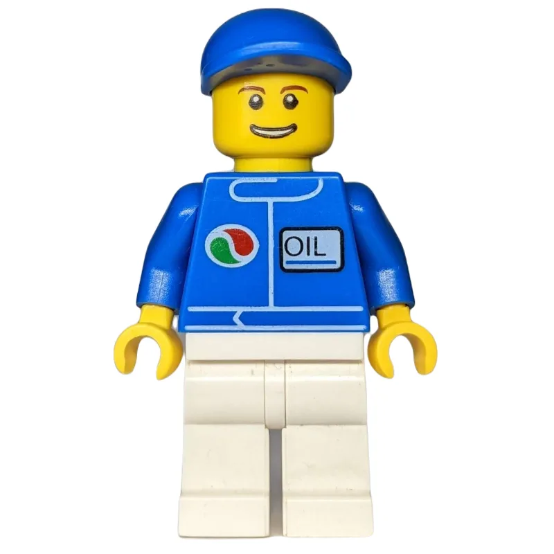 Man, Blue Jacket with Octan Logo, White Legs,… — minifigurine LEGO | Brick Broker