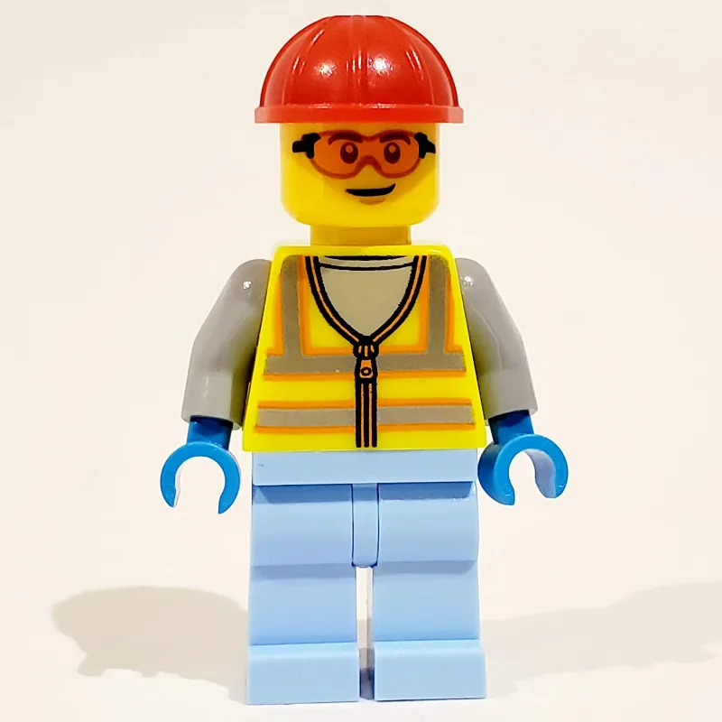 Man, Vibrant Yellow Safety Vest, Bright Light… — minifigurine LEGO | Brick Broker