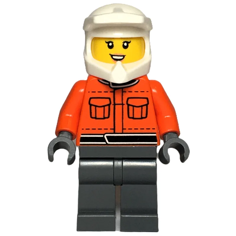 Pit Crew, Reddish Orange Torso, Dark Bluish G… — minifigurine LEGO | Brick Broker