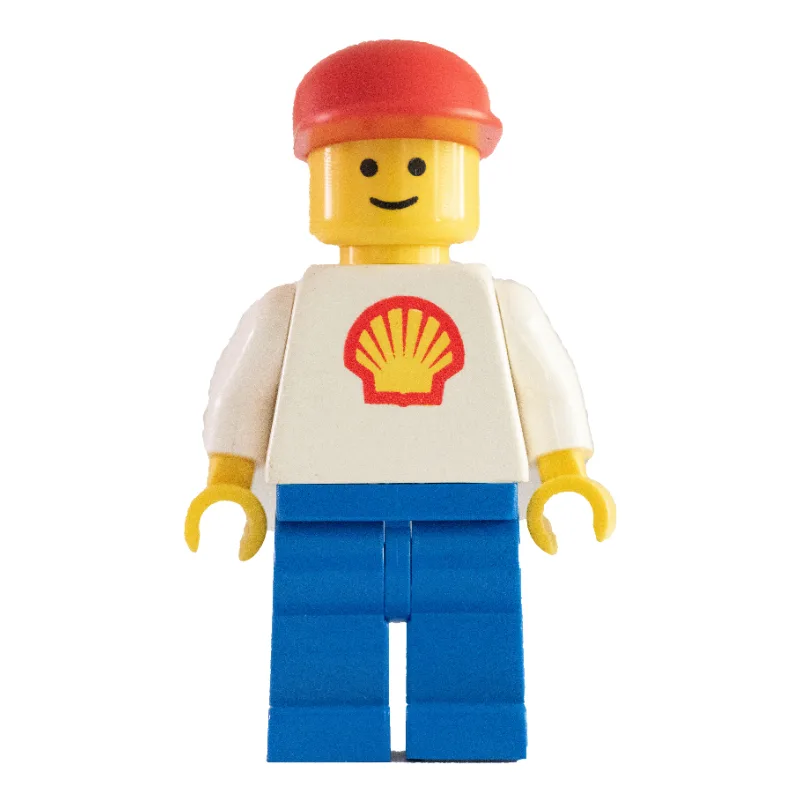 Shell - White Torso with Logo, Blue Legs, Red… — minifigurine LEGO | Brick Broker
