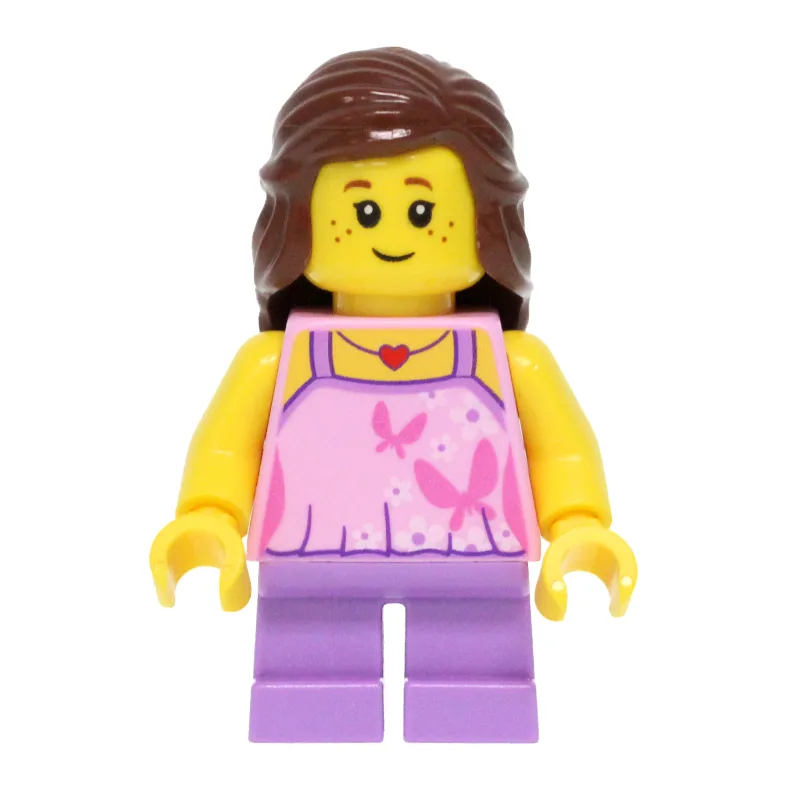 Kid - Bright Pink Torso, Medium Lavender Legs… — minifigurine LEGO | Brick Broker