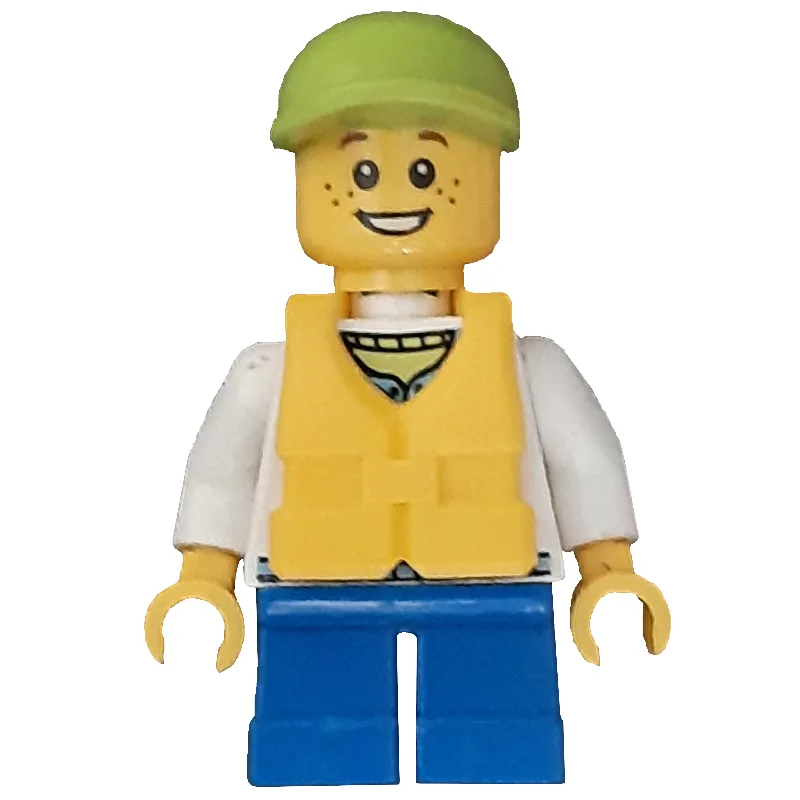 Kid - White Torso, Blue Legs, Lime Cap, Yello… — minifigurine LEGO | Brick Broker