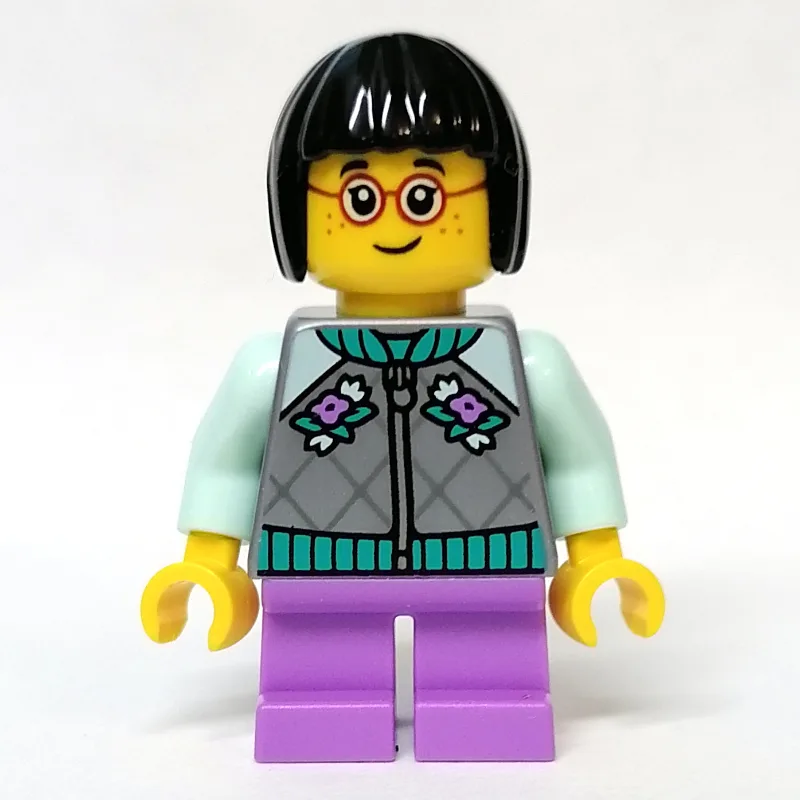 Kid - Flat Silver Torso, Medium Lavender Legs… — minifigurine LEGO | Brick Broker