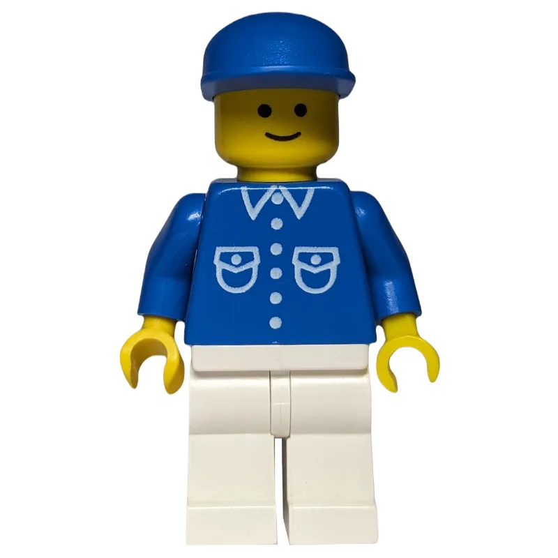 Man, Blue Shirt with Buttons and Pockets, Whi… — minifigurine LEGO | Brick Broker