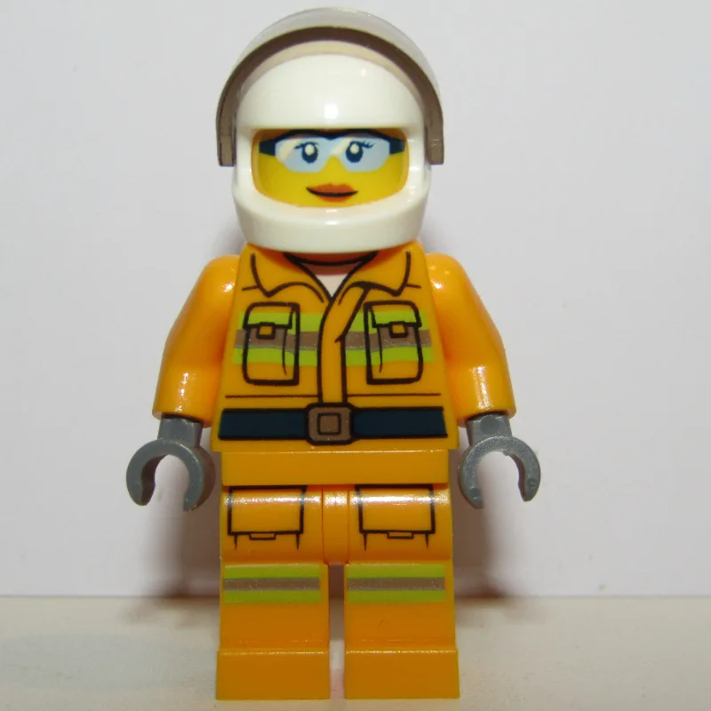 Firewoman, Bright Light Orange Fire Suit, Whi… — minifigurine LEGO | Brick Broker