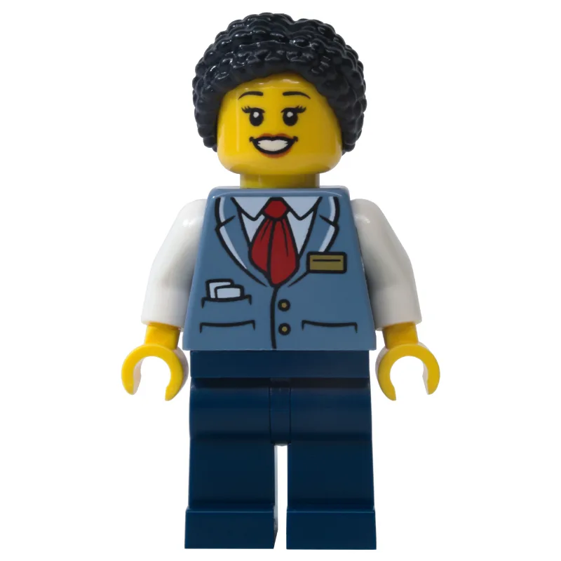 Train Driver, Sand Blue Vest, Dark Blue Legs — minifigurine LEGO | Brick Broker