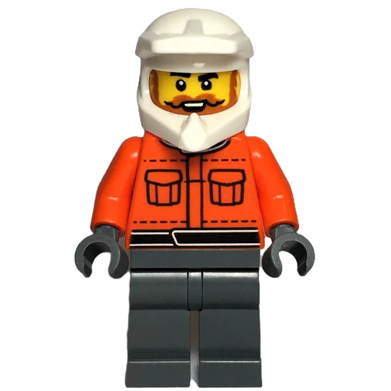 Pit Crew, Reddish Orange Torso, Dark Bluish G… — minifigurine LEGO | Brick Broker