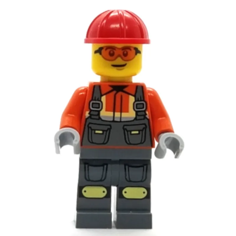 Construction Worker, Dark Orange Shirt, Dark… — minifigurine LEGO | Brick Broker