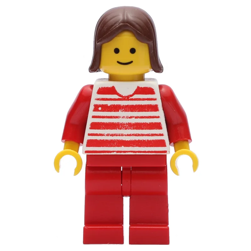 Woman - Red/White Striped Shirt, Red Arms, Re… — minifigurine LEGO | Brick Broker