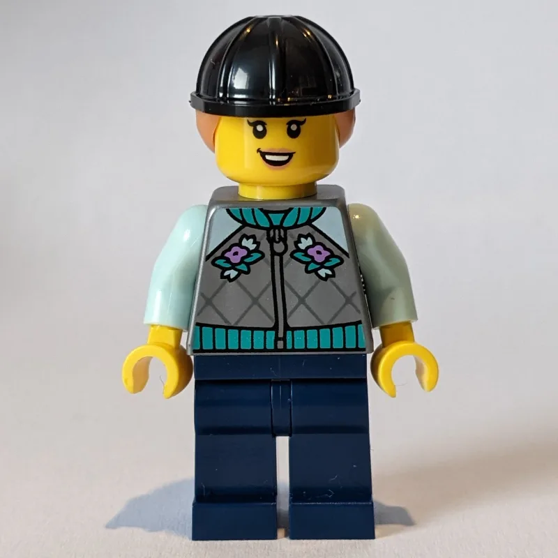 Woman, Light Bluish Gray Riding Jacket, Black… — minifigurine LEGO | Brick Broker