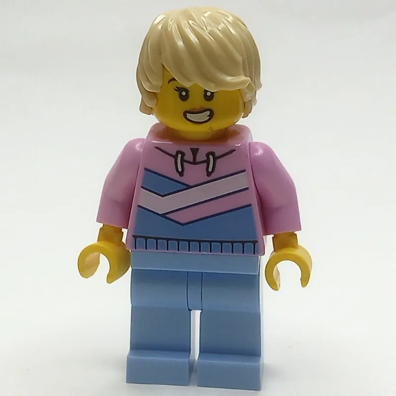 Woman, Bright Pink Hoodie, Bright Light Blue… — minifigurine LEGO | Brick Broker