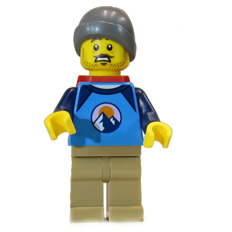 Man, Dark Azure Shirt, Dark Tan Legs, Dark Bl… — minifigurine LEGO | Brick Broker