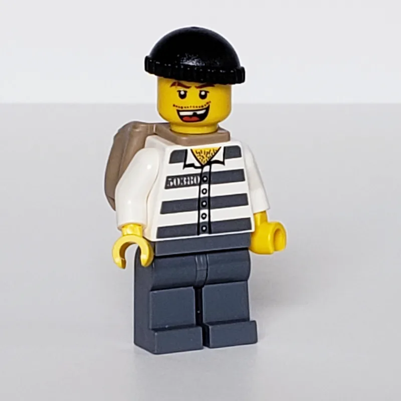 Criminal, Prison Shirt with #50380, Dark Blui… — minifigurine LEGO | Brick Broker