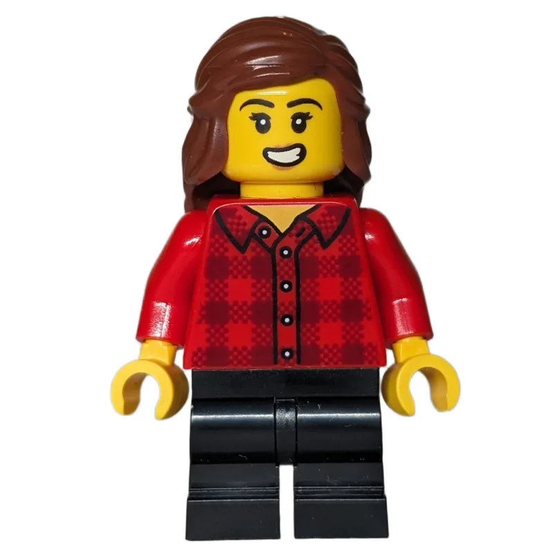 Girl, Red Torso, Black Medium Legs, Reddish B… — minifigurine LEGO | Brick Broker
