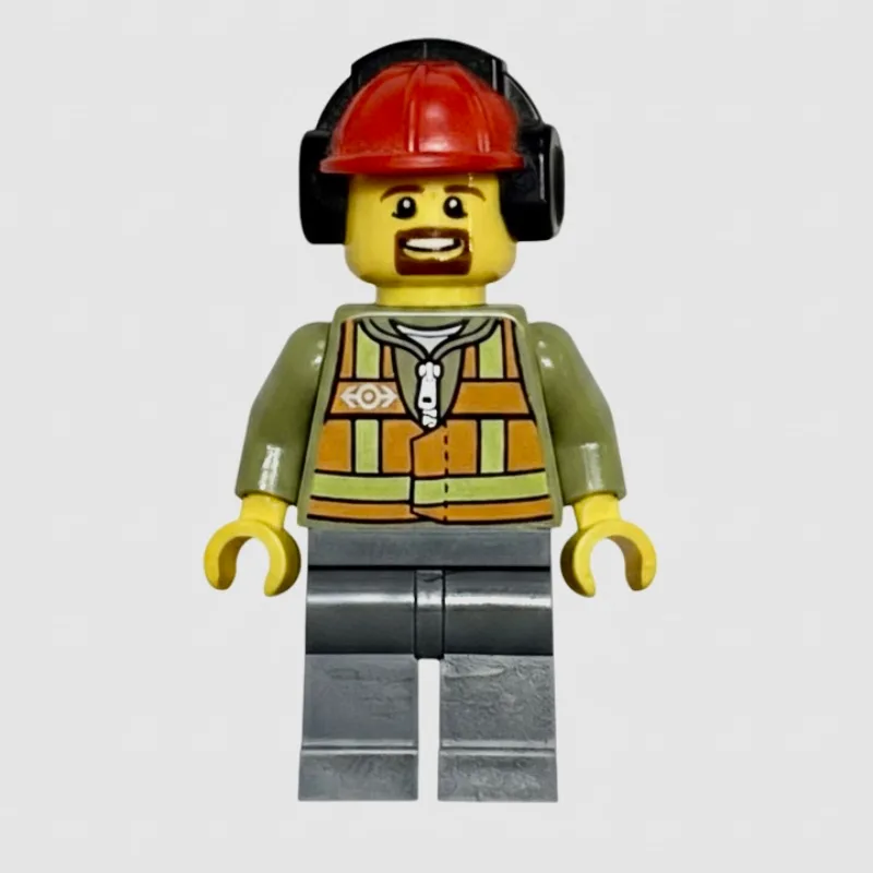 Train Worker, Orange Safety Vest with Train L… — minifigurine LEGO | Brick Broker