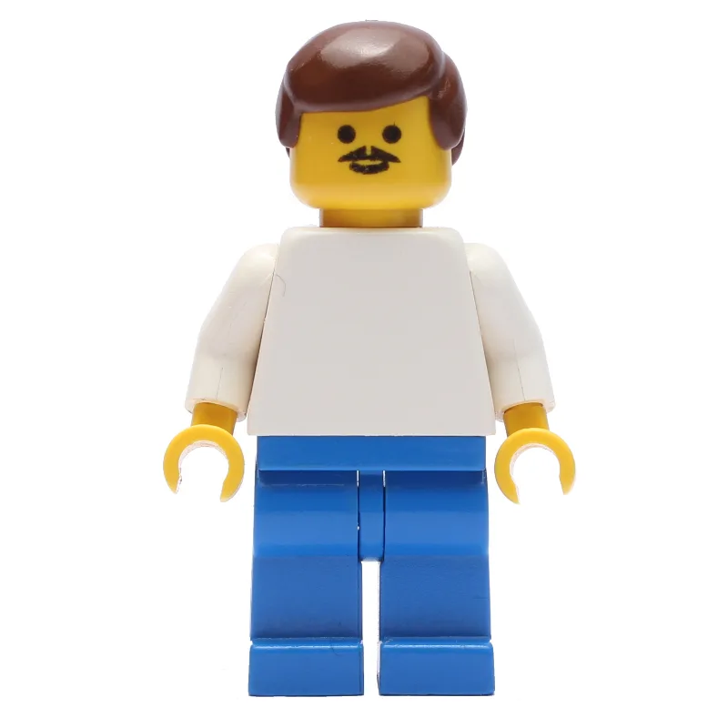 Soccer Player White Torso, Blue Legs, Brown H… — minifigurine LEGO | Brick Broker