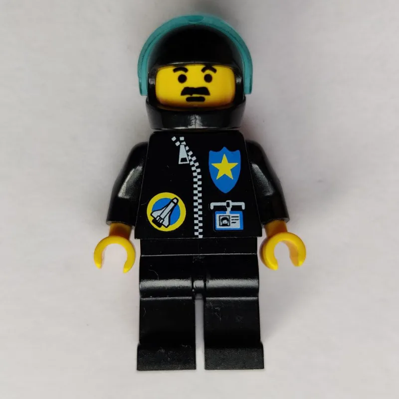 Security Guard, Space Port, Black Jacket, Bla… — minifigurine LEGO | Brick Broker