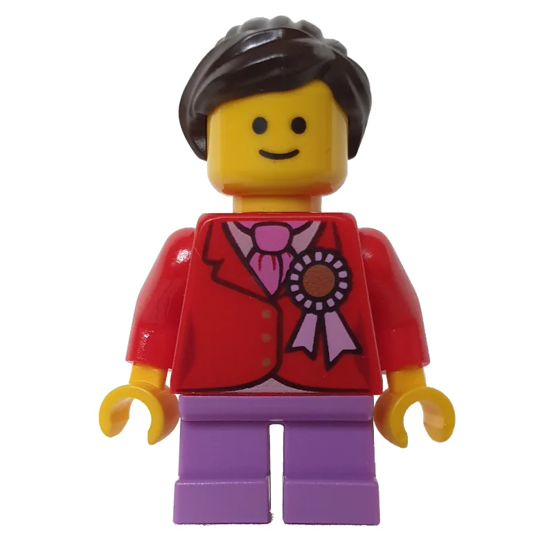 Kid, Red Torso, Medium Lavender Legs, Dark Br… — minifigurine LEGO | Brick Broker