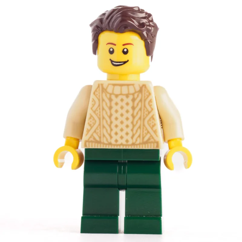 Tan Torso Sweater, Dark Green Legs, Dark Brow… — minifigurine LEGO | Brick Broker