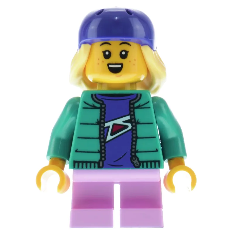 Girl, Dark Turquoise Jacket, Dark Purple Bike… — minifigurine LEGO | Brick Broker
