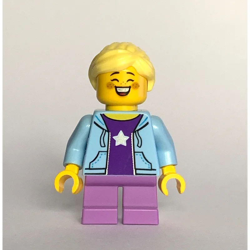 Kid, Bright Light Blue Torso, Medium Lavender… — minifigurine LEGO | Brick Broker