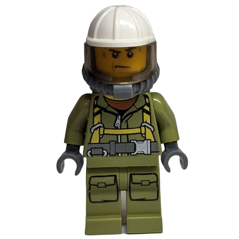 Volcano Explorer, Man, Olive Green Jumpsuit w… — minifigurine LEGO | Brick Broker