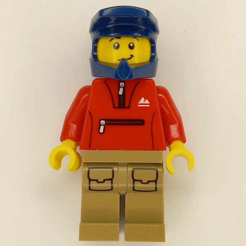 Red Torso, Dark Tan Legs, Dark Blue Helmet — minifigurine LEGO | Brick Broker