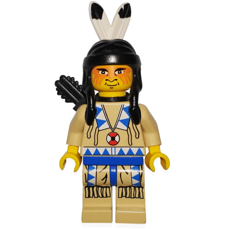 Indian - Tan Clothing, Blue Trim, Quiver — minifigurine LEGO | Brick Broker
