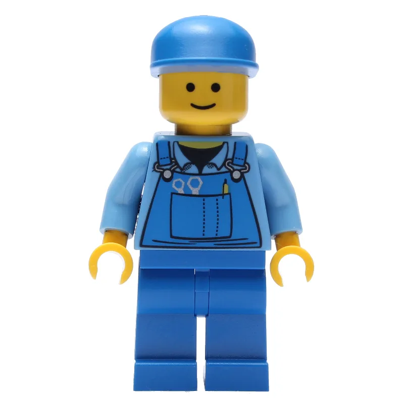 Medium Blue Torso, Blue Overall, Blue Cap — minifigurine LEGO | Brick Broker