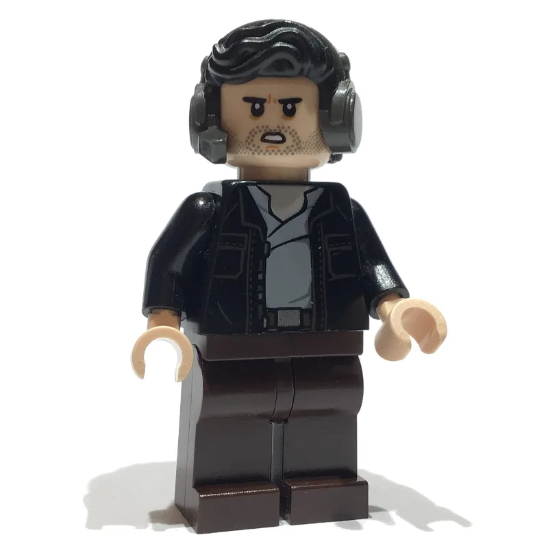 Poe Dameron, Black Jacket, Hair with Headset — minifigurine LEGO | Brick Broker