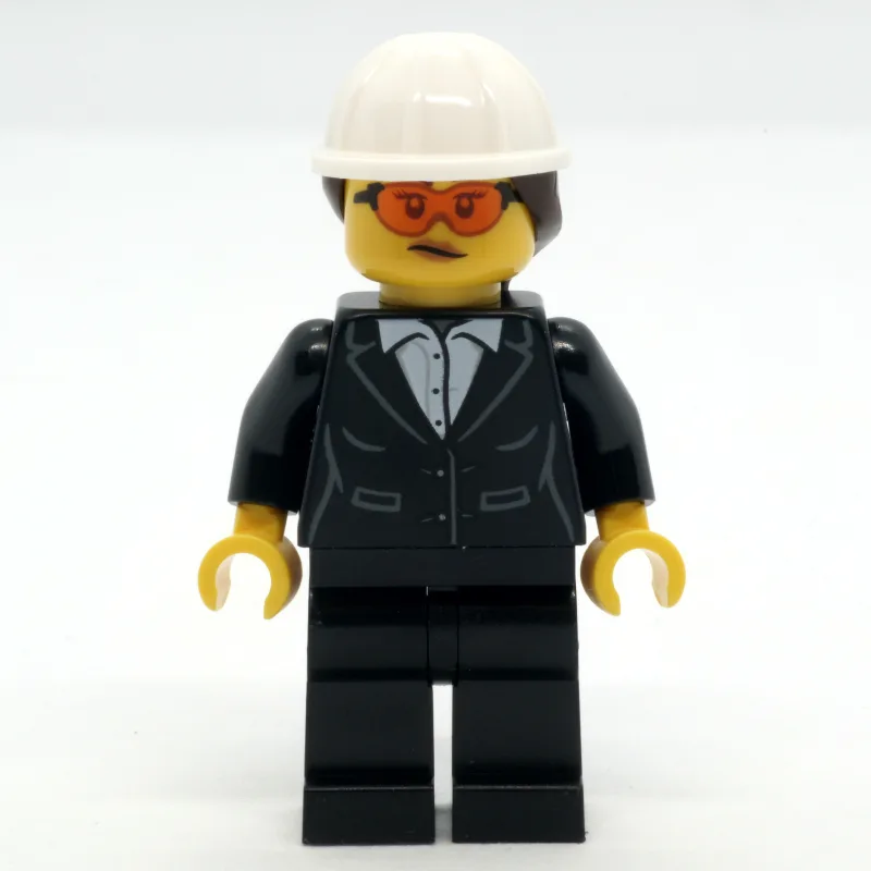 Construction Site Foreman, Black Suit, White… — minifigurine LEGO | Brick Broker