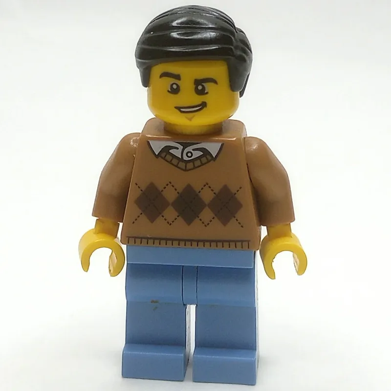 Medium Nougat Torso, Medium BLue Legs, Black… — minifigurine LEGO | Brick Broker