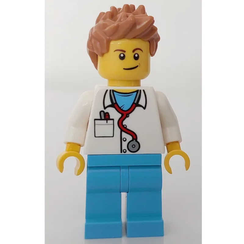 Doctor Mack, White Shirt over Medium Azure Sc… — minifigurine LEGO | Brick Broker