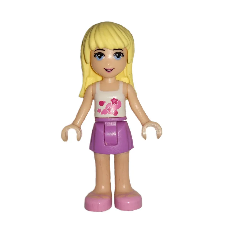 Stephanie - White Top, Medium Lavender Skirt — minifigurine LEGO | Brick Broker