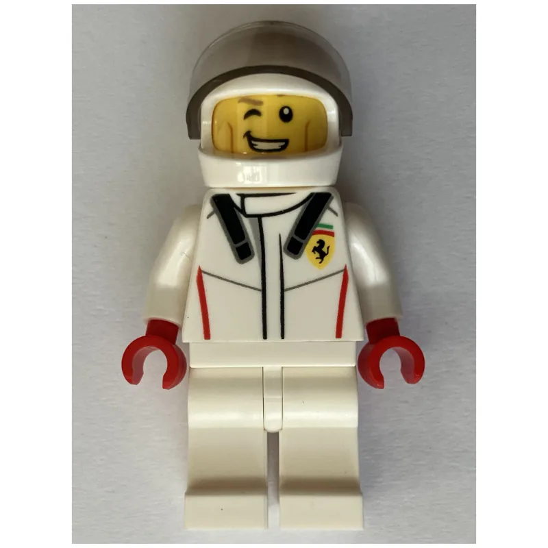 Race Driver, White Torso, White Legs, White H… — minifigurine LEGO | Brick Broker