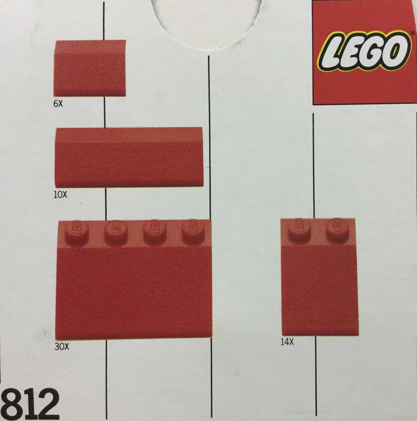 LEGO 812 Briques de toit rouge, pente douce - prix | Brick Broker