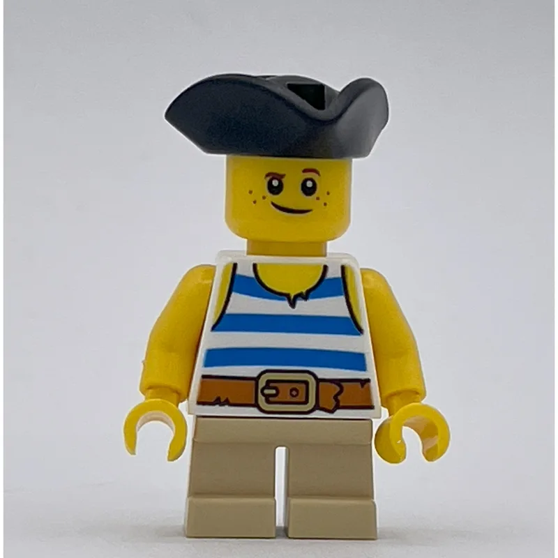 Kid Pirate - Blue Striped Shirt, Tan Legs, Bl… — minifigurine LEGO | Brick Broker