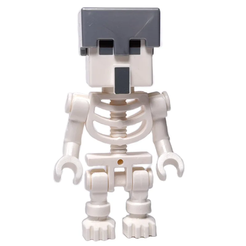 Skeleton, Flat Silver Helmet, Villager Head — minifigurine LEGO | Brick Broker