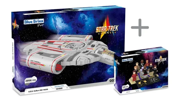 BlueBrixx Pack - USS Defiant NX-74205 avec figurines STAR TREK (BB-108331) - prix | Brick Broker