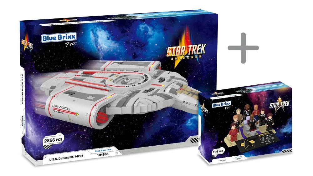 BlueBrixx Pack - USS Defiant NX-74205 avec figurines STAR TREK (BB-108331) - prix | Brick Broker