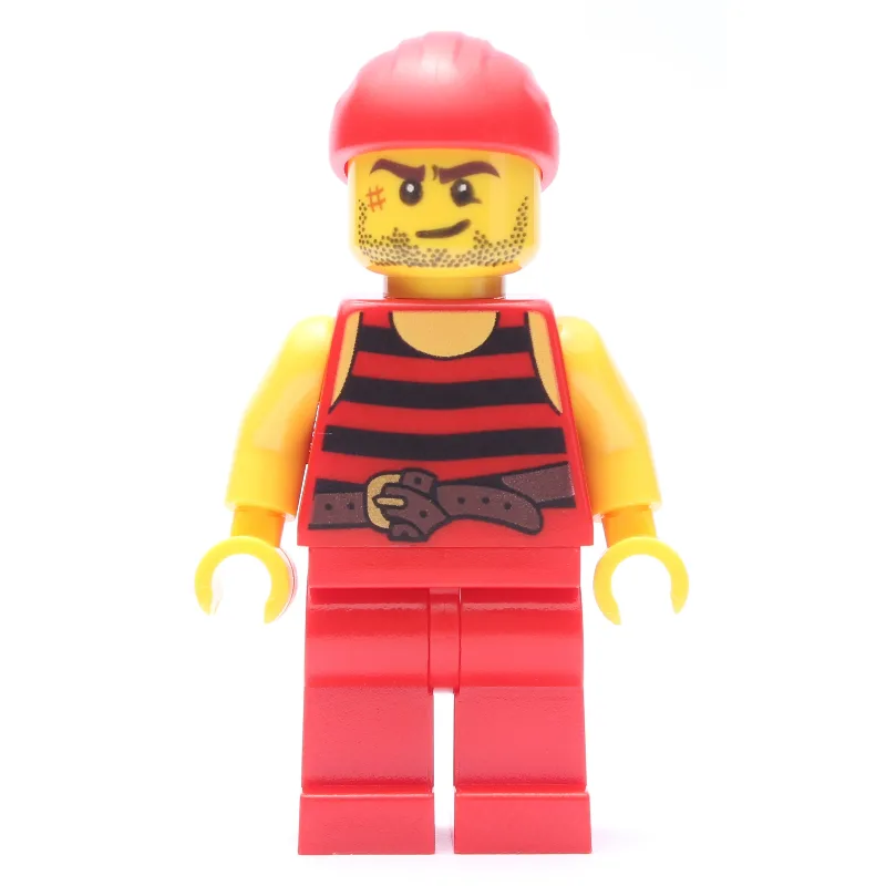 Pirate - Red Stripes, Red Legs, Red Bandana — minifigurine LEGO | Brick Broker