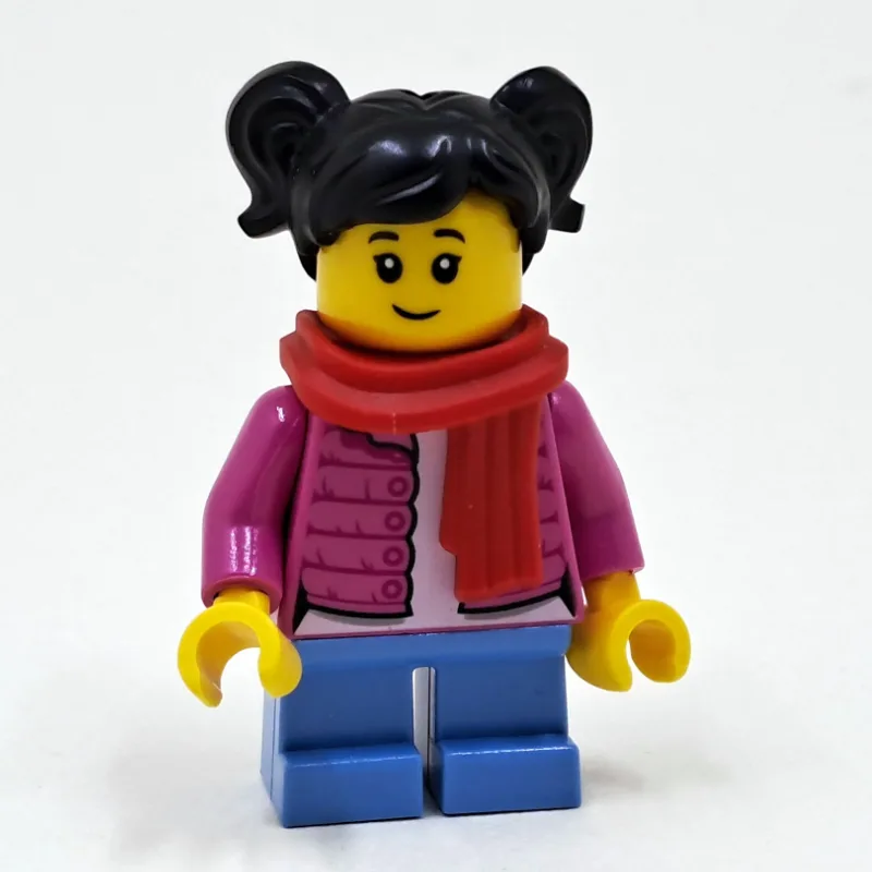 Girl, Open Dark Pink Jacket, Short Medium Blu… — minifigurine LEGO | Brick Broker