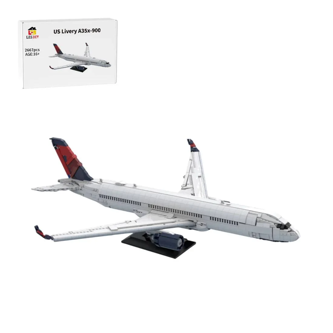 LesDiy Avion de ligne American A35x-900 (LESDIY-3713369) - prix | Brick Broker