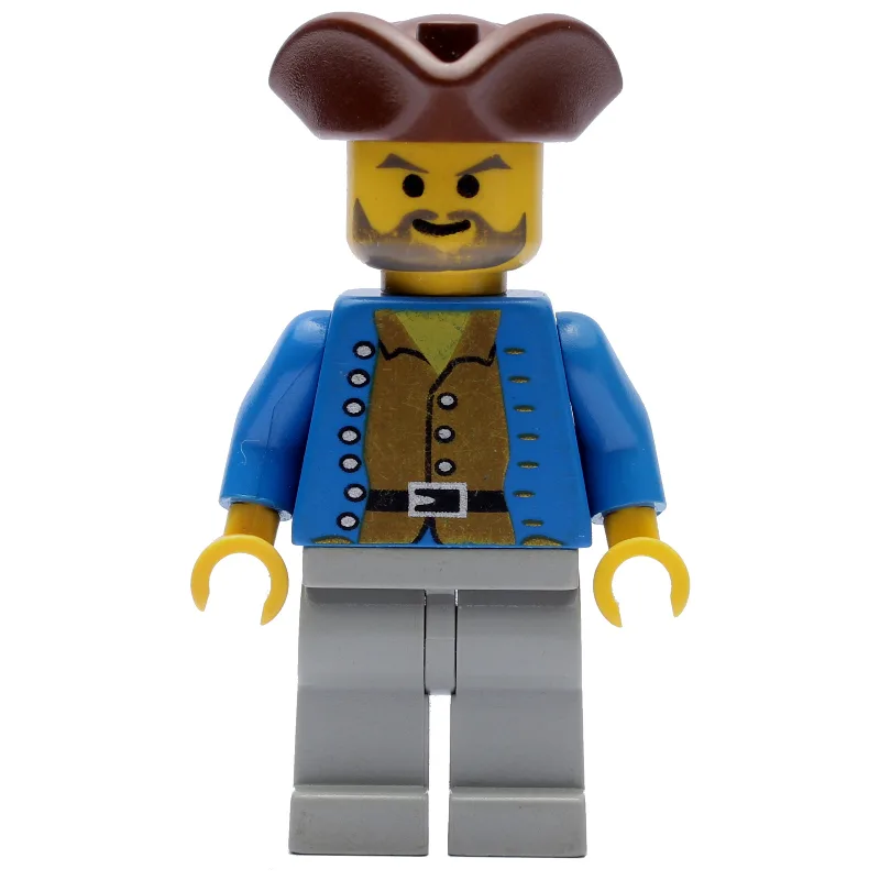Pirate - Brown Shirt, Light Gray Legs, Brown… — minifigurine LEGO | Brick Broker